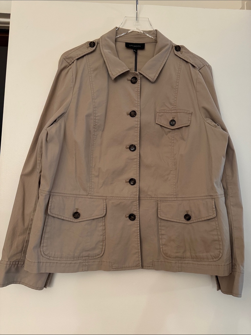 Talbots Khaki Jacket with Button Front